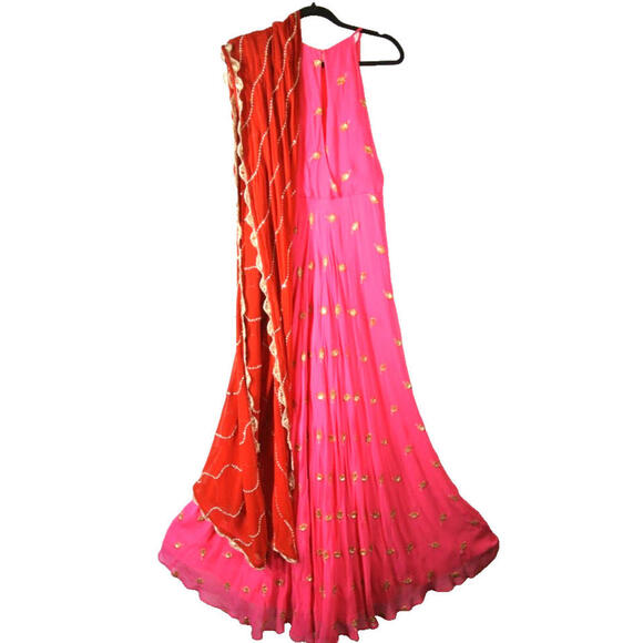NWD, SANI Nila Anarkali with Dupatta Pink Size L #LD0121 - Picture 7 of 12